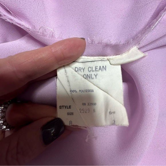 Vintage 70’s Pat Richard’s Lilac Wrap Ruffle dress 8 - Picture 8 of 9